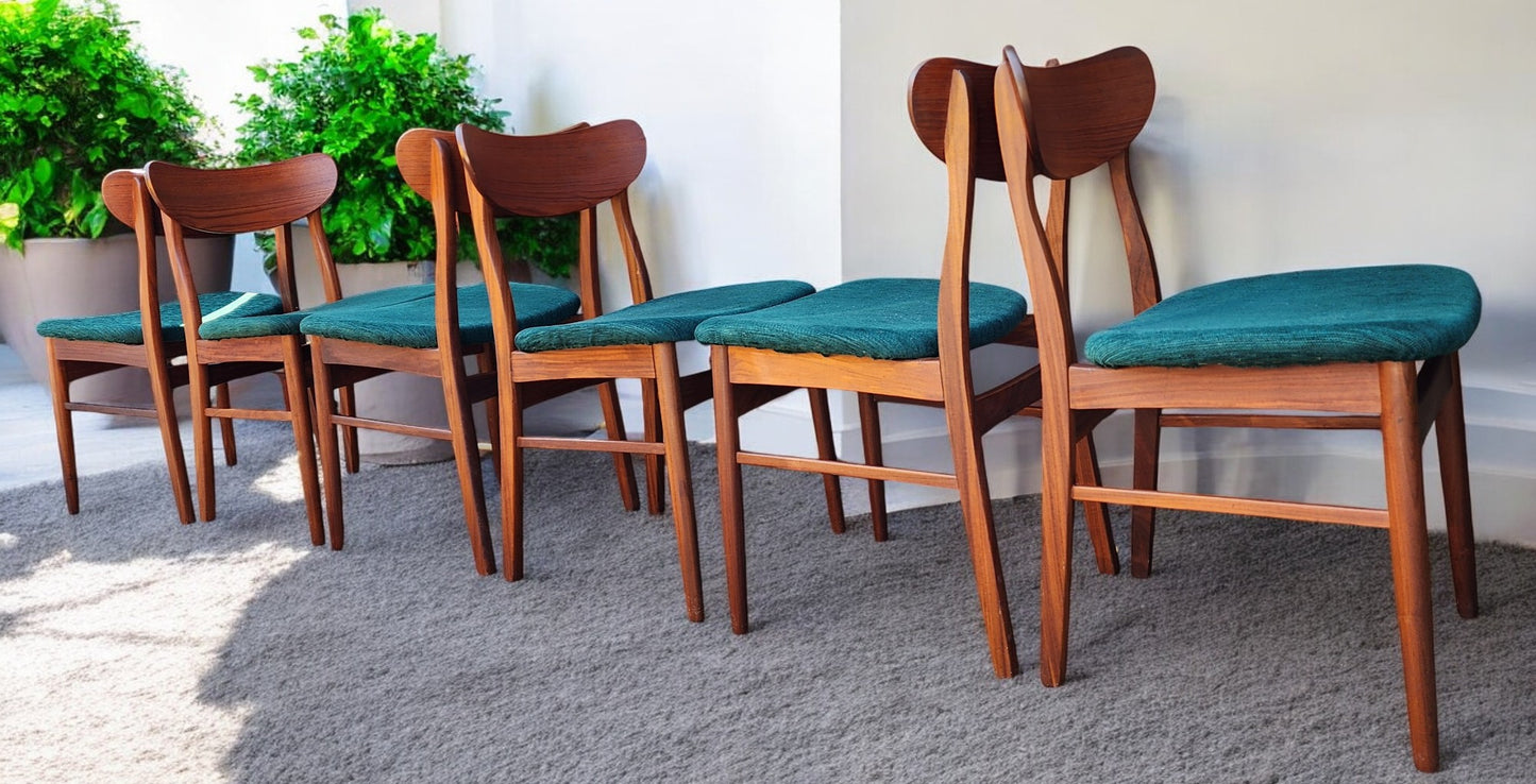 6 RESTORED Danish Mid Century Modern Teak Chairs