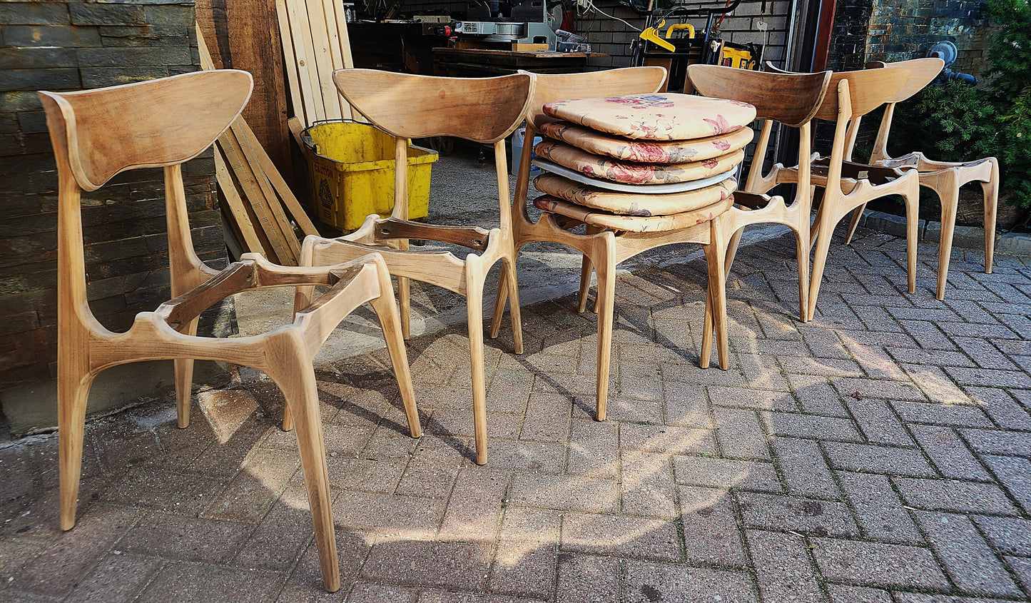 Choose Fabric! 6 REFINISHED Mid Century Modern Walnut Chairs by Deilcraft