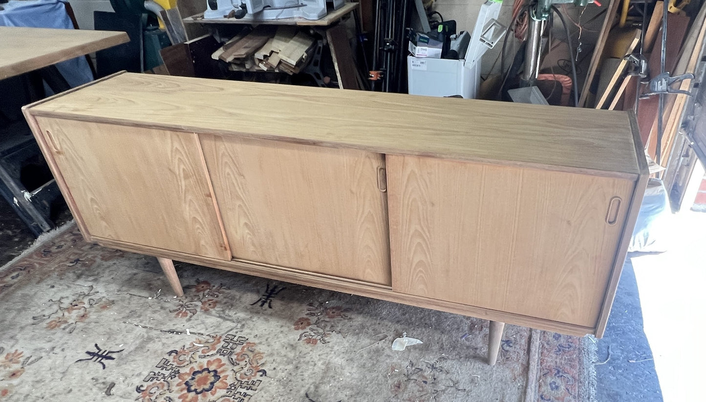 REFINISHED Danish Mid Century Modern Teak Sideboard by Dyrlund Narrow 71"