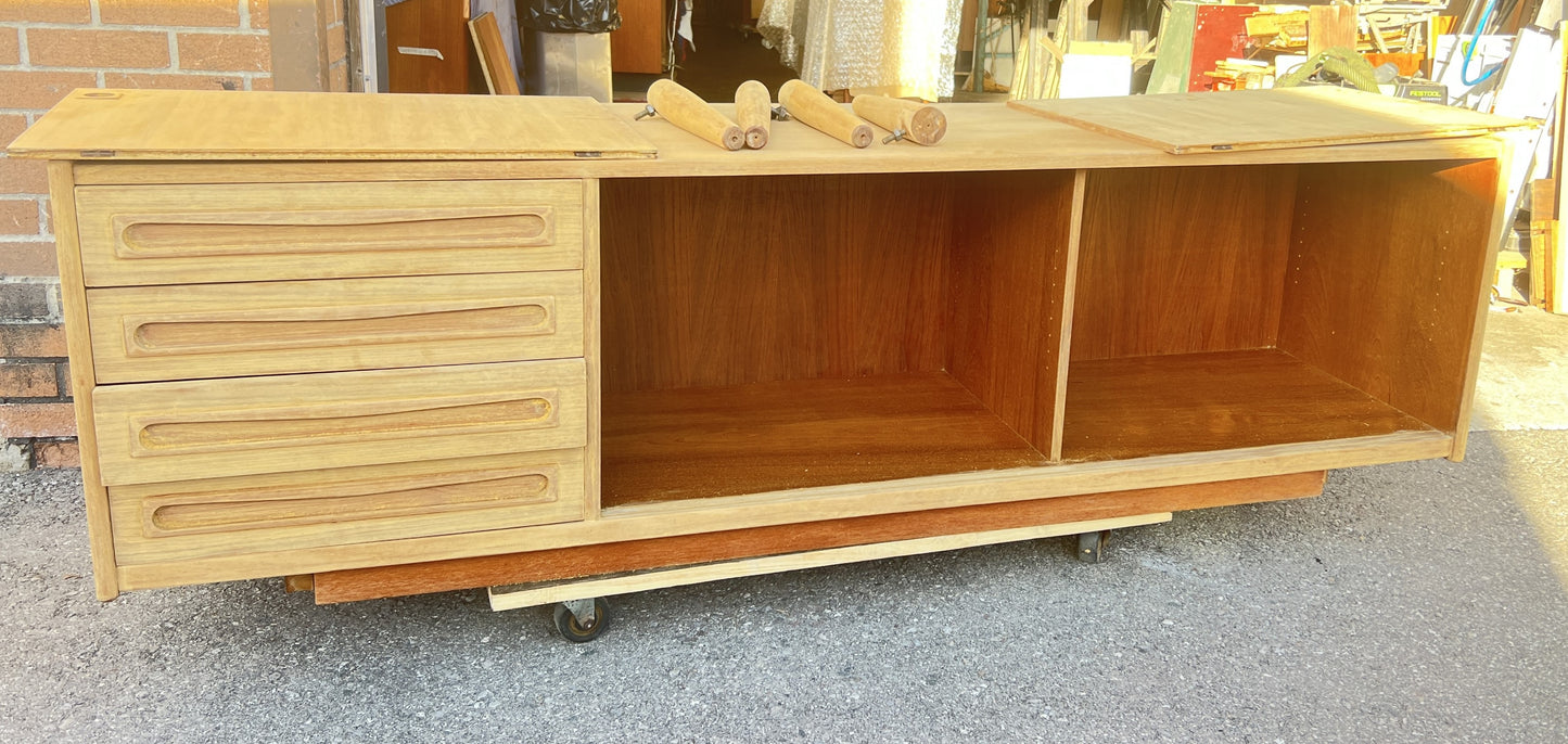 REFINISHED Danish MCM Teak Sideboard by Johannes Andersen for Uldum 79"