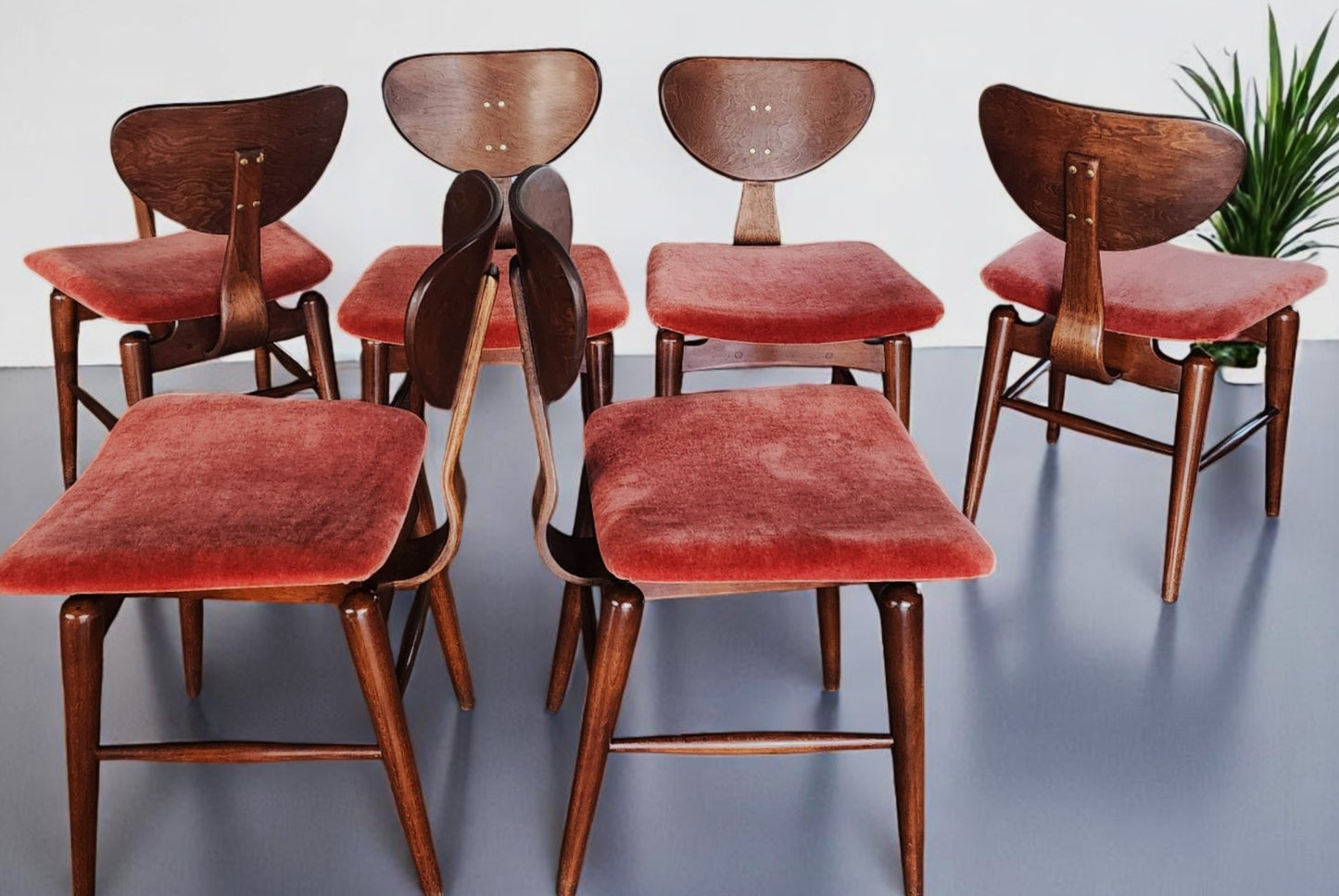 REFINISHED MCM Russell Spanner Dining Table & 6 REUPHOLSTERED Chairs