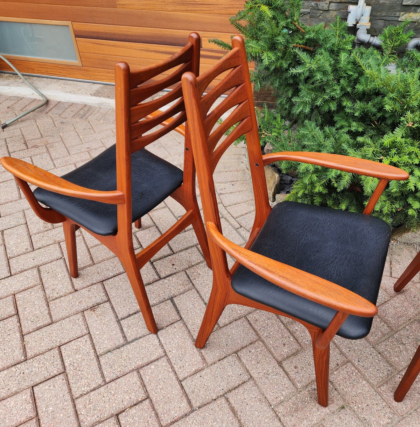 6 RESTORED Danish Mid Century Modern Teak Chairs (2 arm, 4 side) # 83 by Boltinge