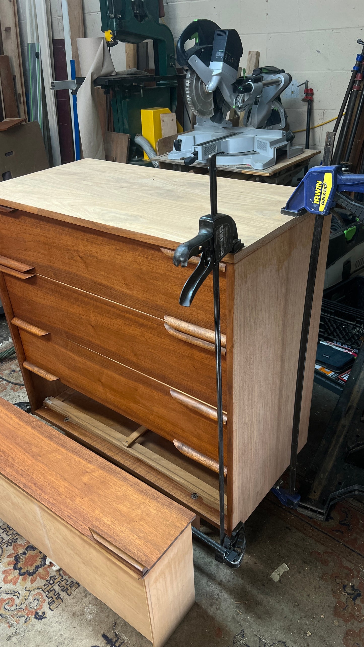 REFINISHED Mid Century Modern Walnut Tallboy 36"