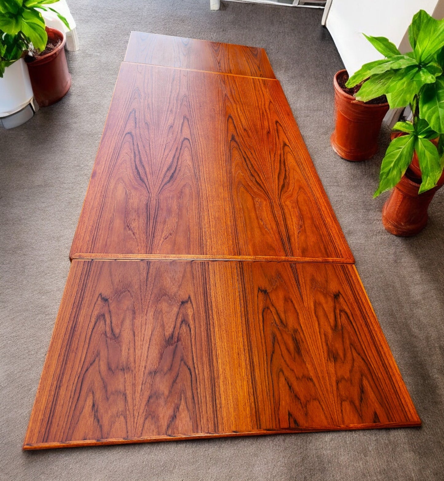 REFINISHED Danish MCM Teak Draw Leaf Table by H. Kjaernulf 57" - 96"