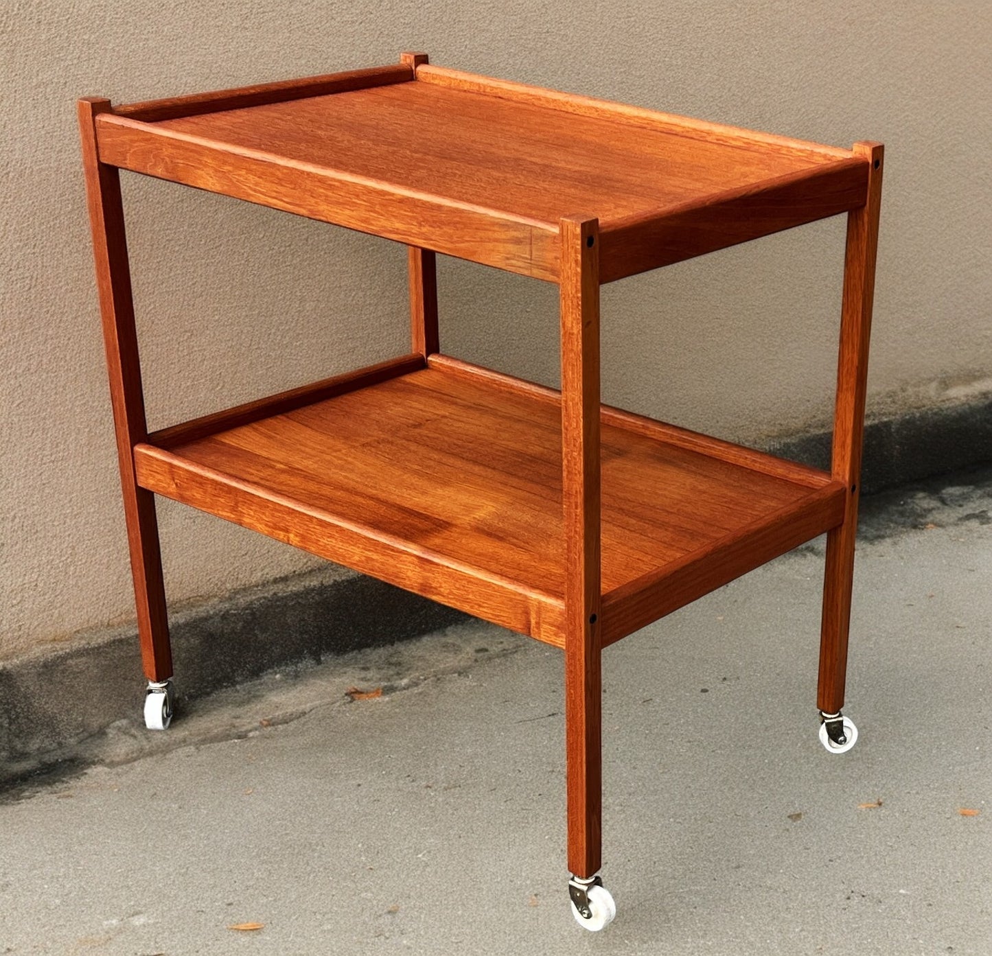 REFINISHED Mid Century Modern Teak Bar Cart