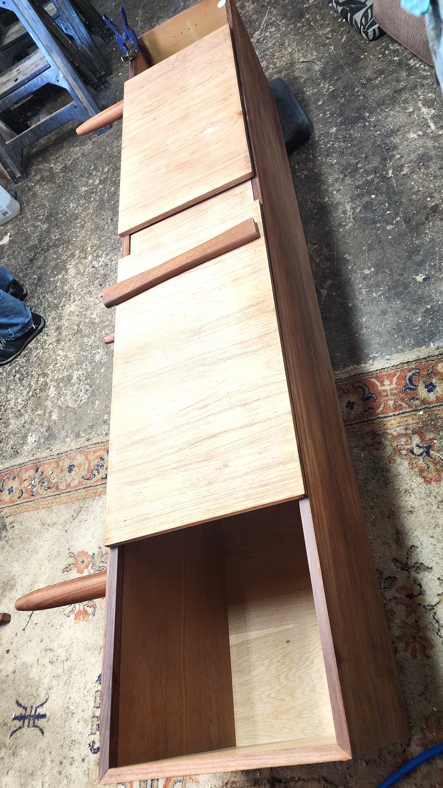 REFINISHED Danish Mid Century Modern Rosewood Credenza 94" Low