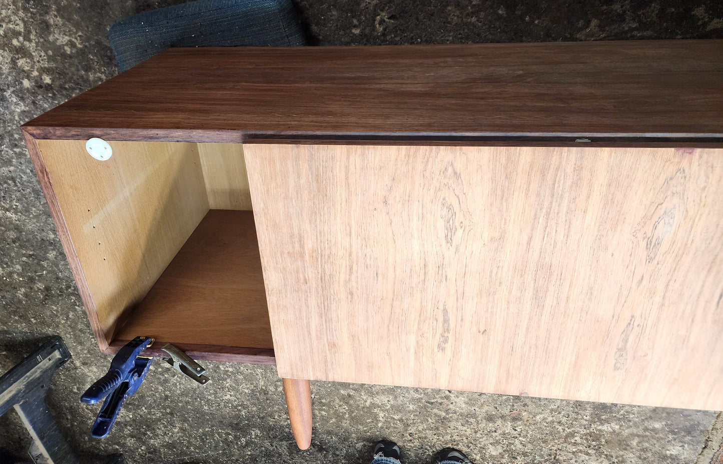 REFINISHED Danish Mid Century Modern Rosewood Credenza 94" Low