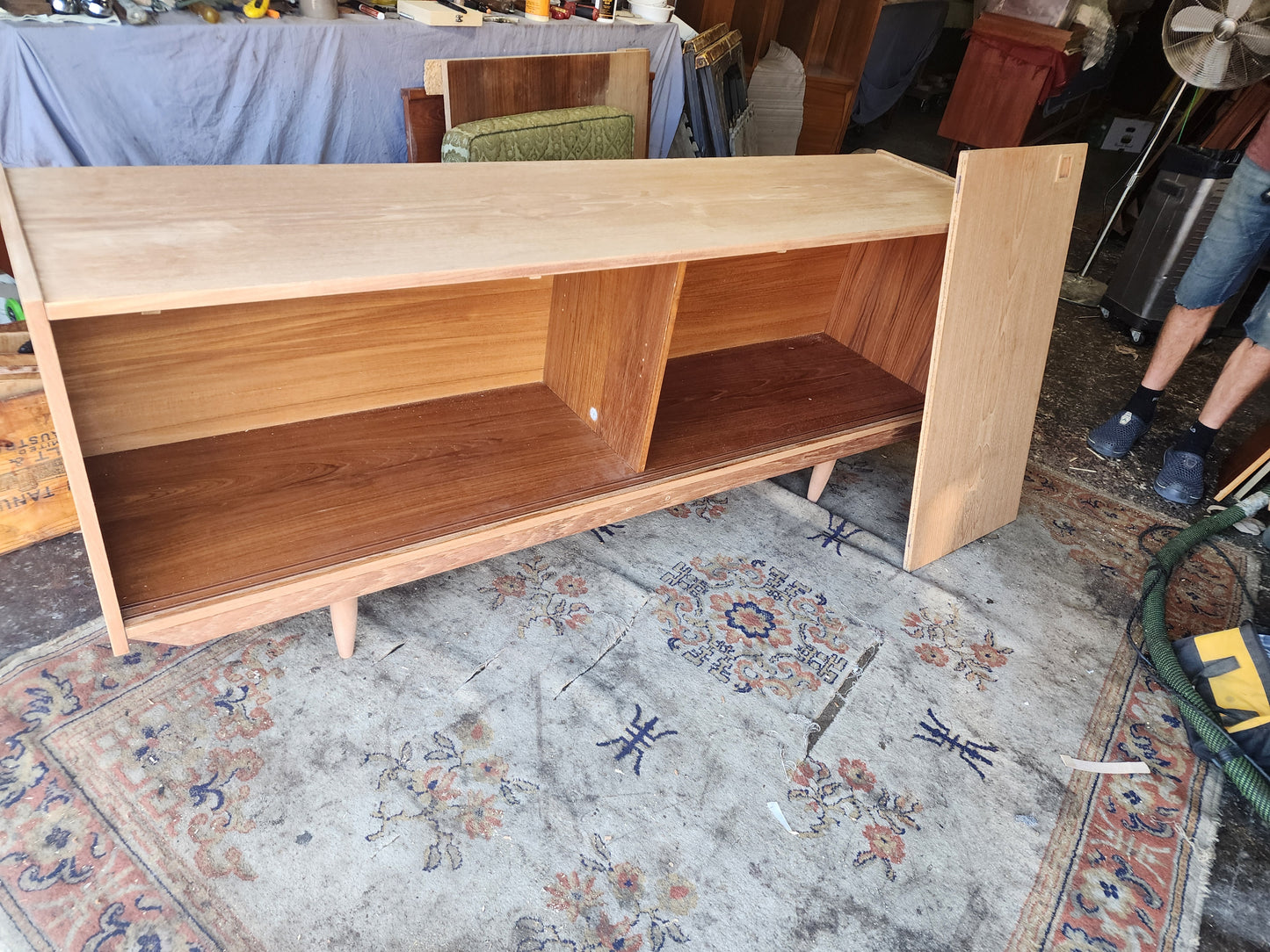 REFINISHED Danish Mid Century Modern Teak Sideboard Buffet 72"