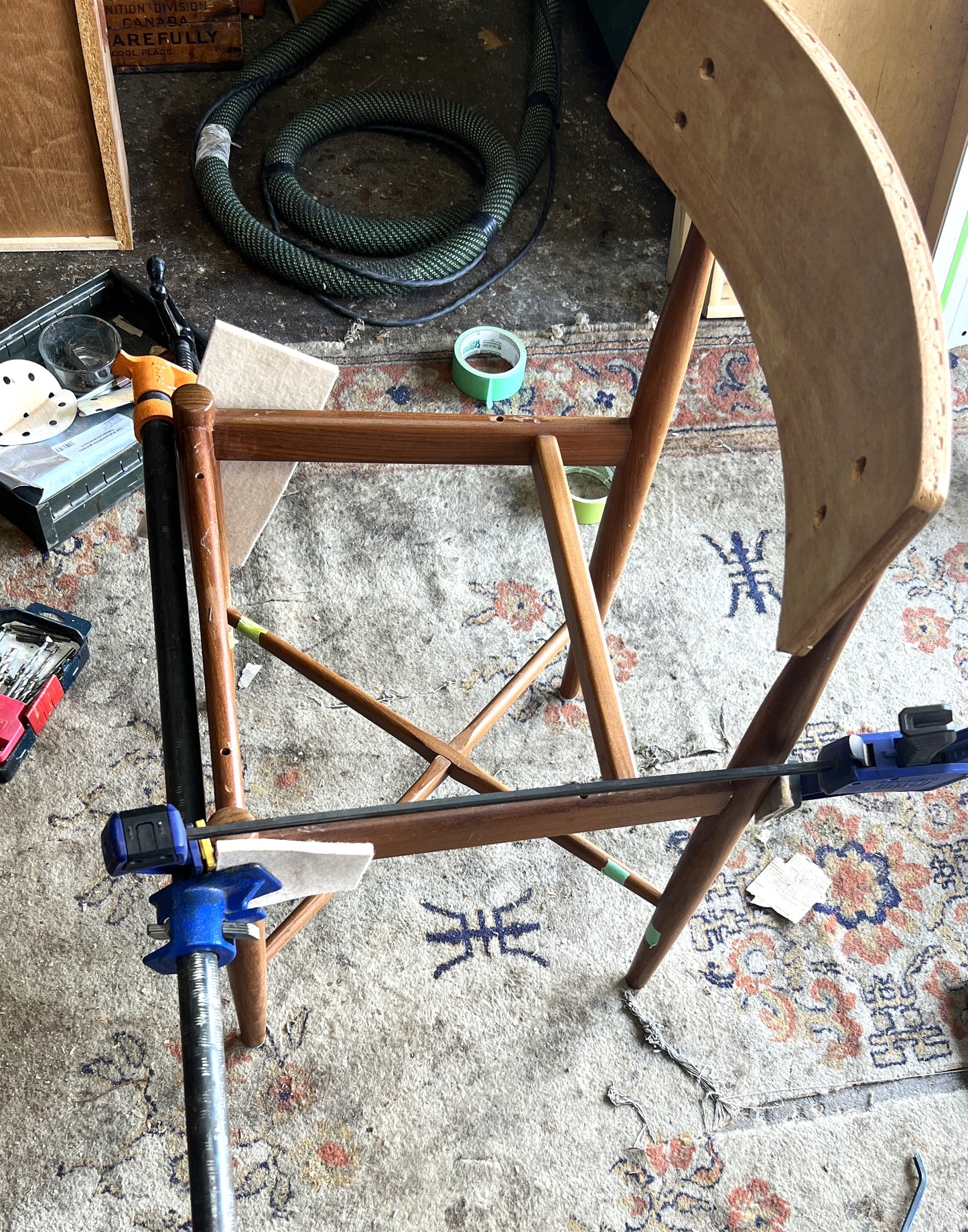 REFINISHED MCM Teak Extension Table & 6 REUPHOLSTERED chairs by G Plan