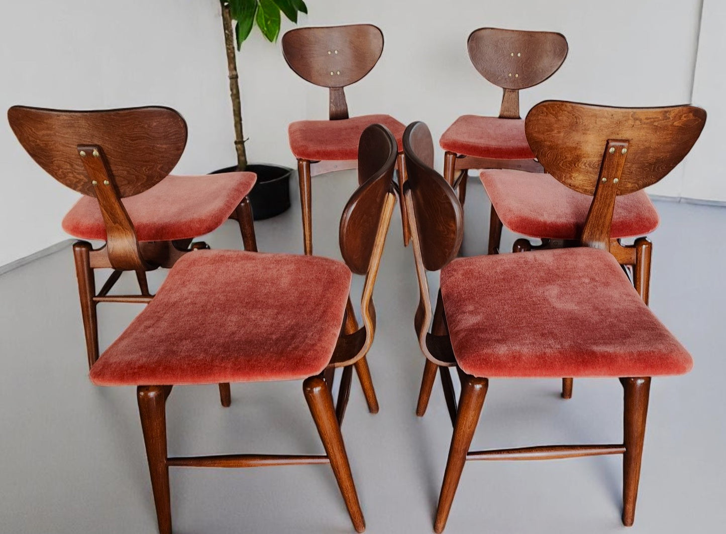 REFINISHED MCM Russell Spanner Dining Table & 6 REUPHOLSTERED Chairs