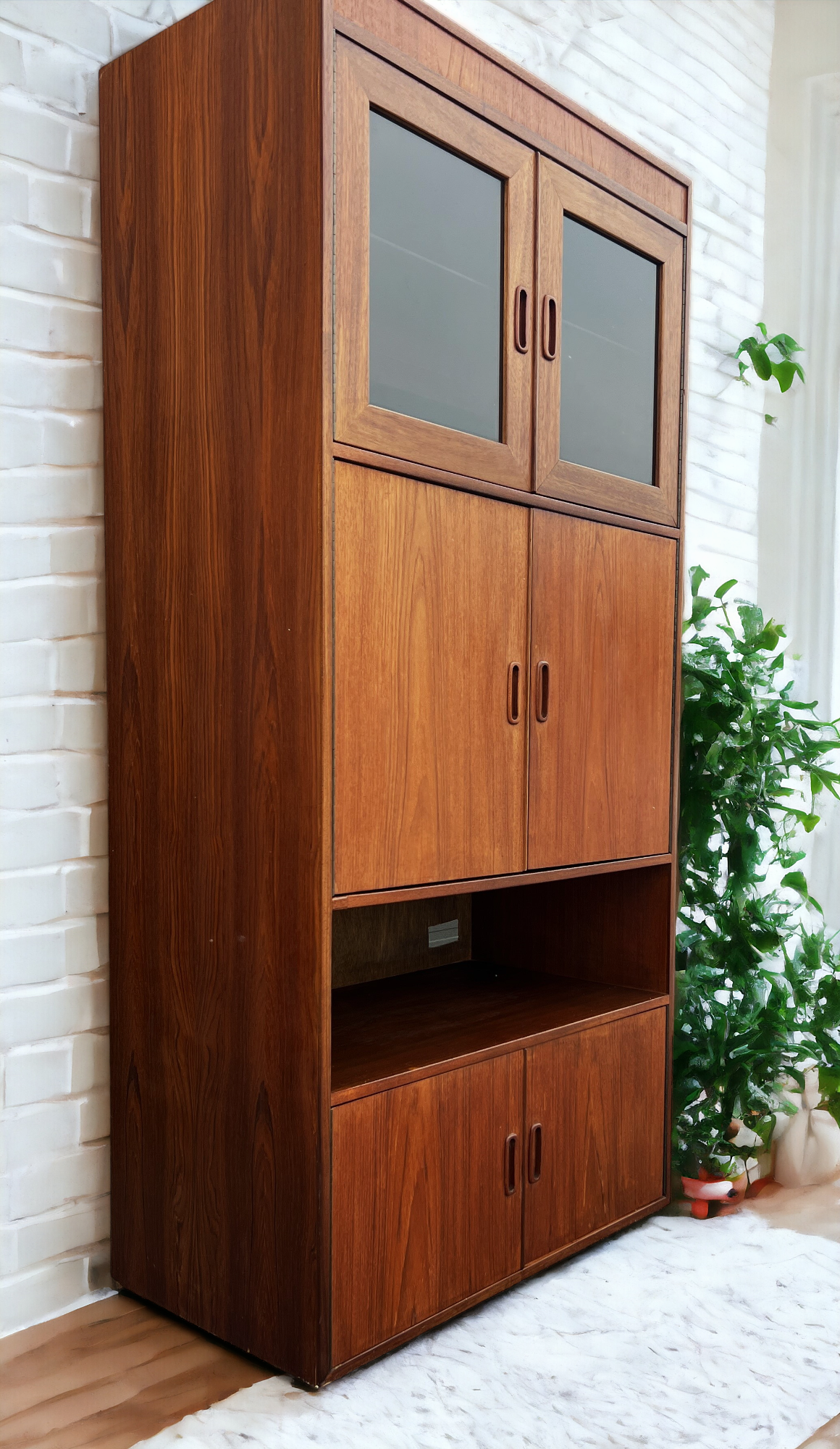 RESTORED Mid Century Modern Teak Tall Cabinet by G Plan with Lighting