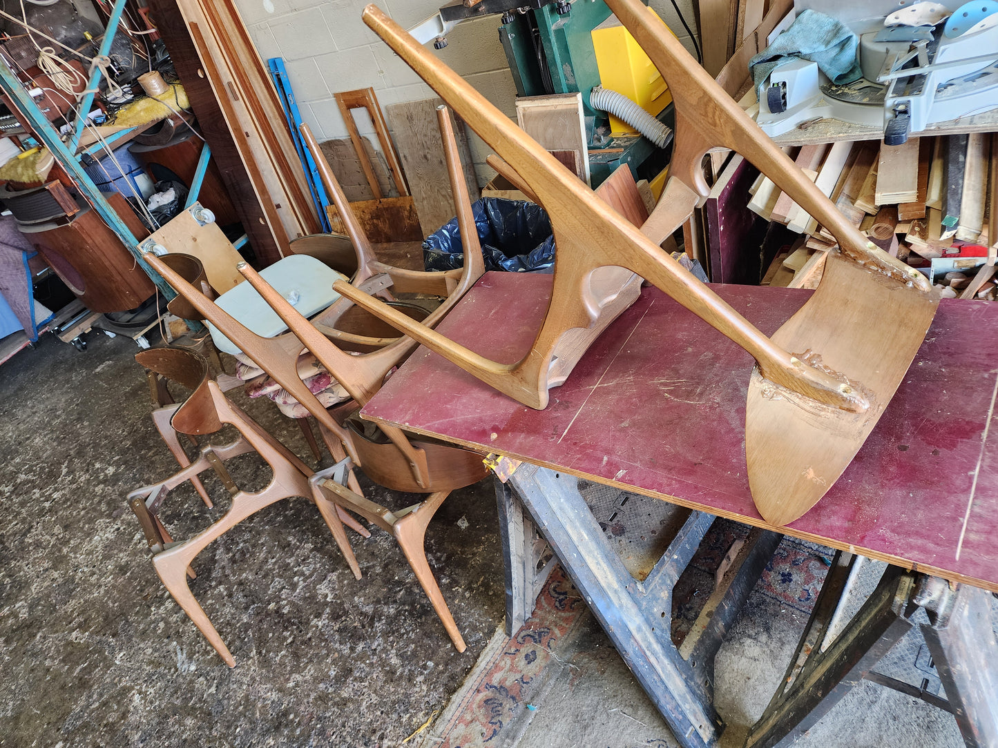 Choose Fabric! 6 REFINISHED Mid Century Modern Walnut Chairs by Deilcraft