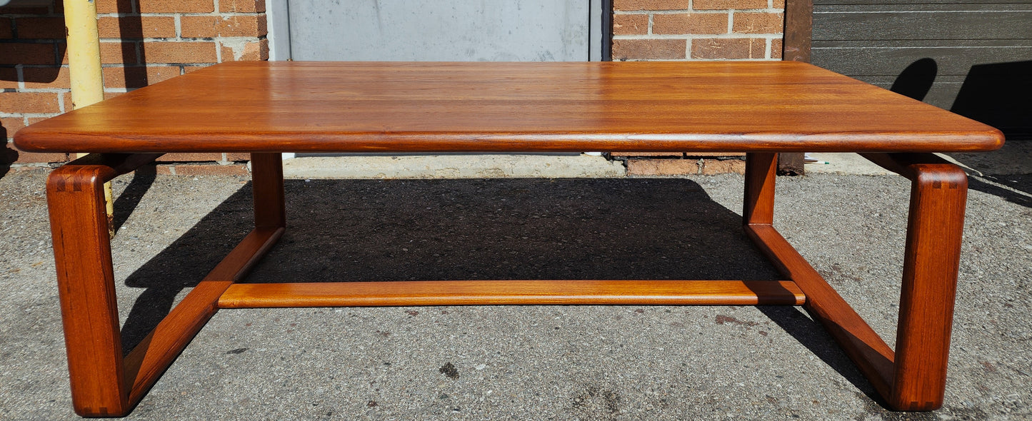 REFINISHED Danish Mid Century Modern SOLID Teak Coffee Table