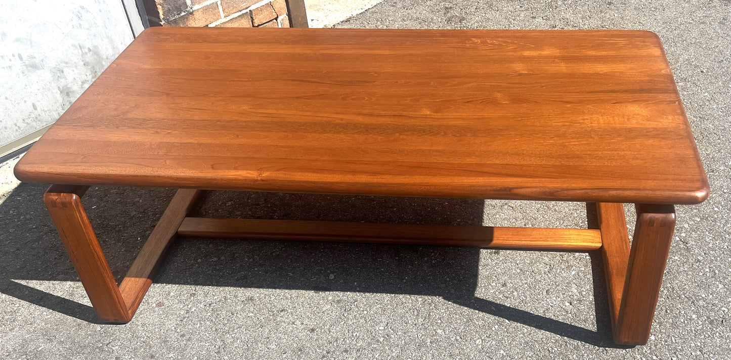 REFINISHED Danish Mid Century Modern SOLID Teak Coffee Table