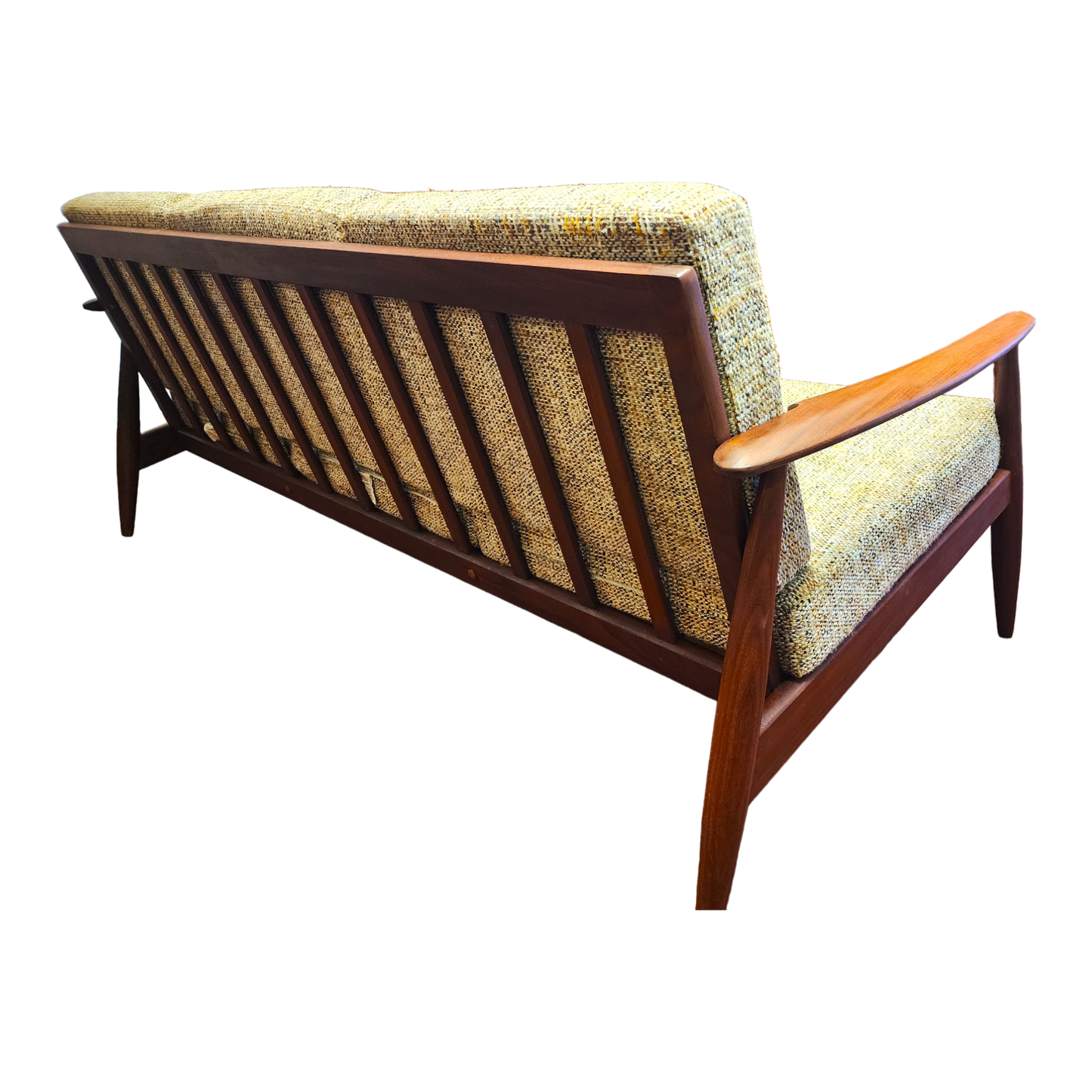 REFINISHED Danish Mid Century Modern Teak 3-Seater Sofa w original upholstery