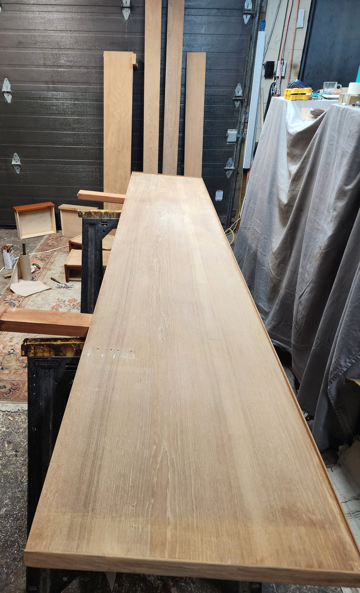 REFINISHED Mid Century Modern Teak Queen Bed w Floating Nightstands