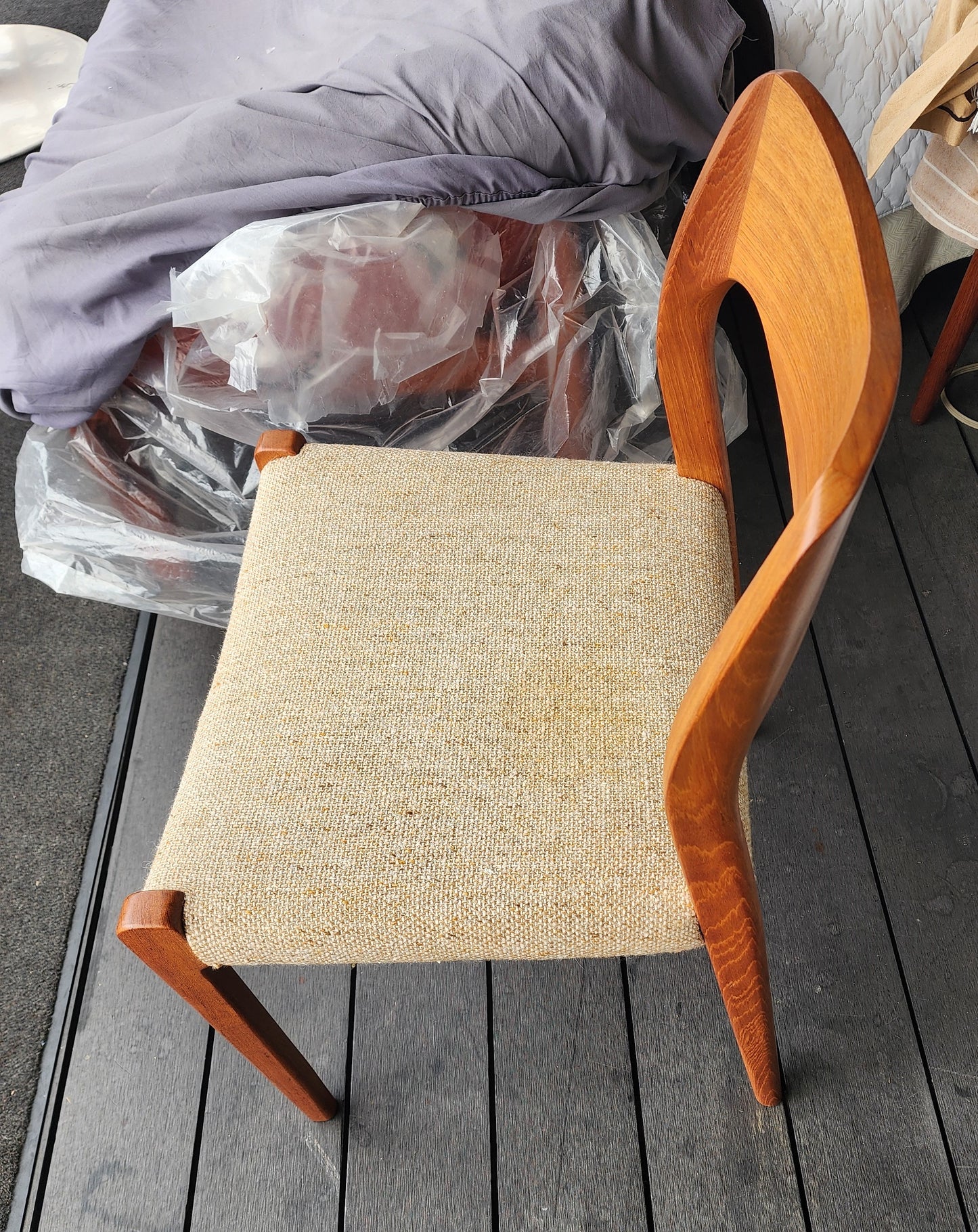 6 RESTORED Danish Mid Century Modern Teak Chairs by Niels O. Møller, Model 71