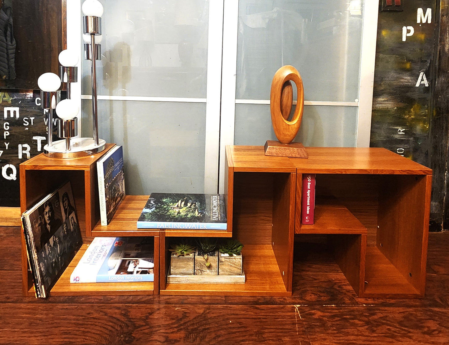 RESTORED Danish Mid Century Modern Teak Modular Nesting Bookcases