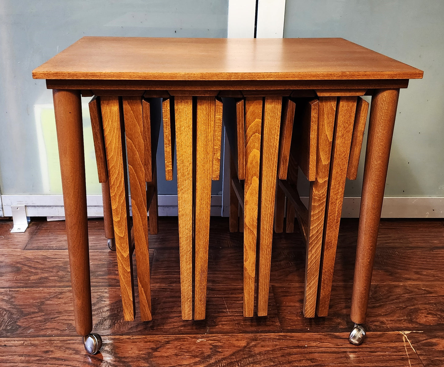 REFINISHED MCM Serving Trolley /5 in 1 Nesting Tables by Poul Hundevad