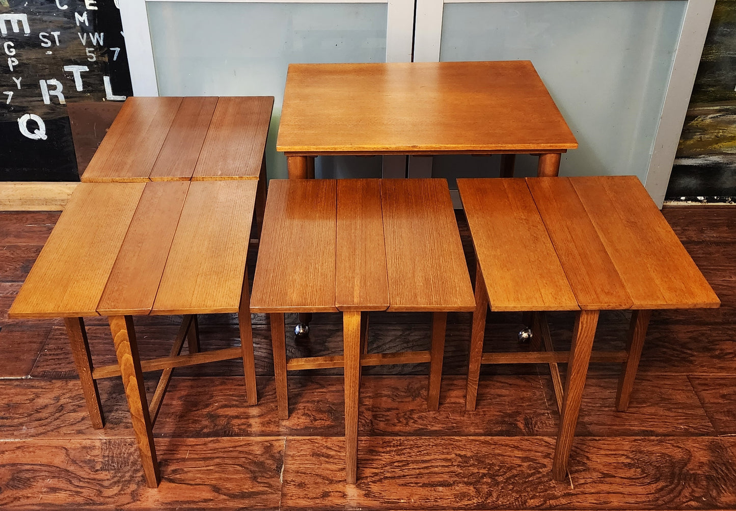 REFINISHED MCM Serving Trolley /5 in 1 Nesting Tables by Poul Hundevad
