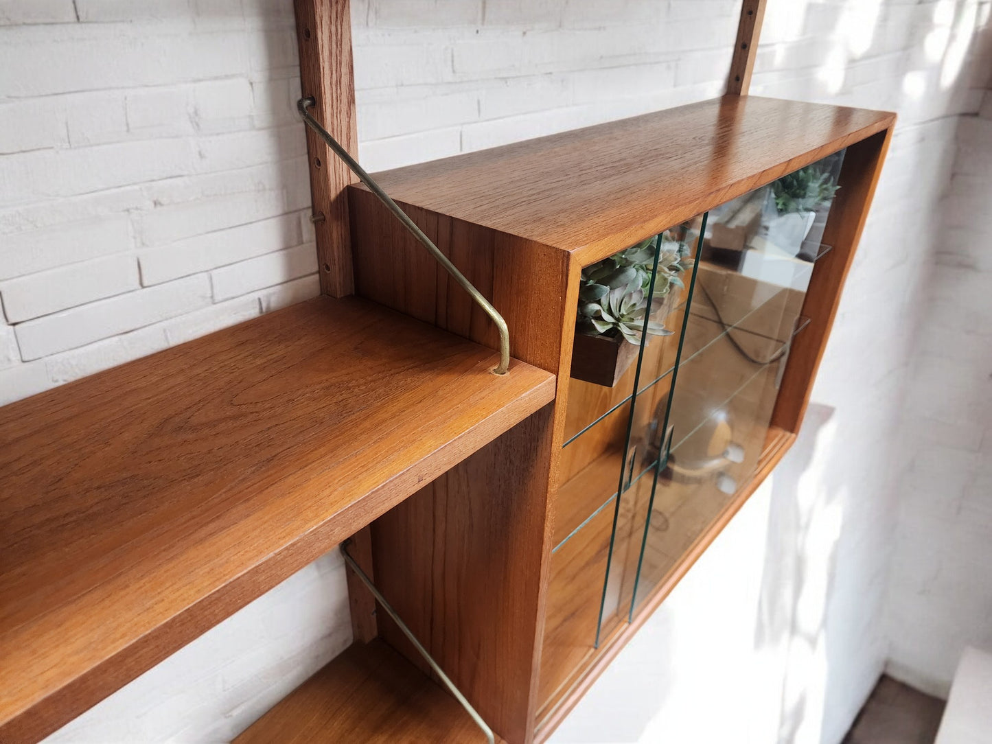 REFINISHED Danish MCM Teak Modular Wall Unit CADO by Poul Cadovius 3 sections