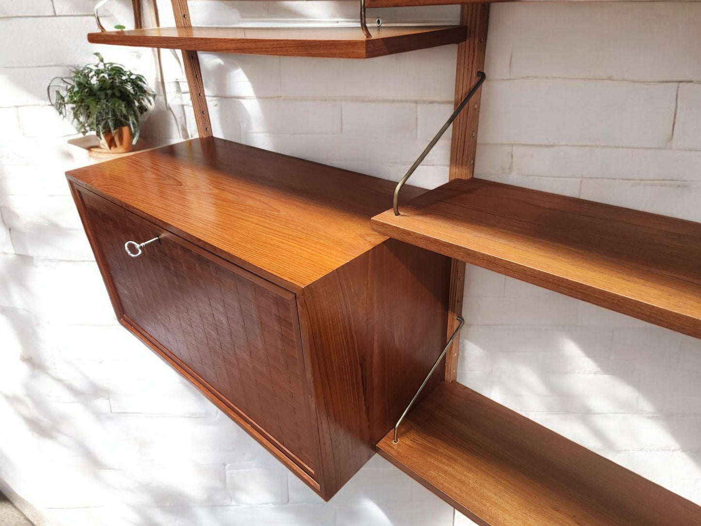 REFINISHED Danish MCM Teak Modular Wall Unit CADO by Poul Cadovius 3 sections