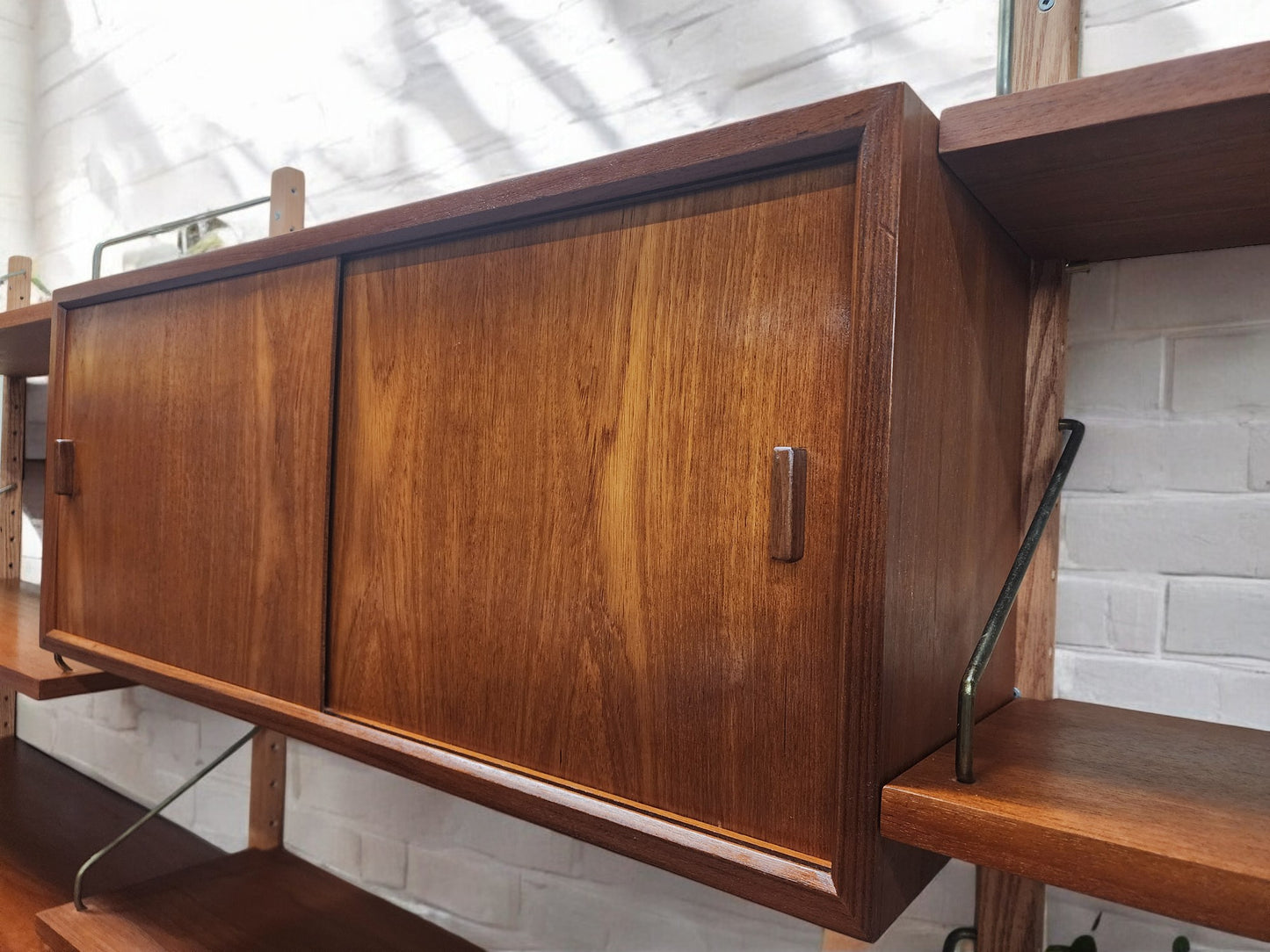 REFINISHED Danish MCM Teak Modular Wall Unit CADO by Poul Cadovius 3 sections