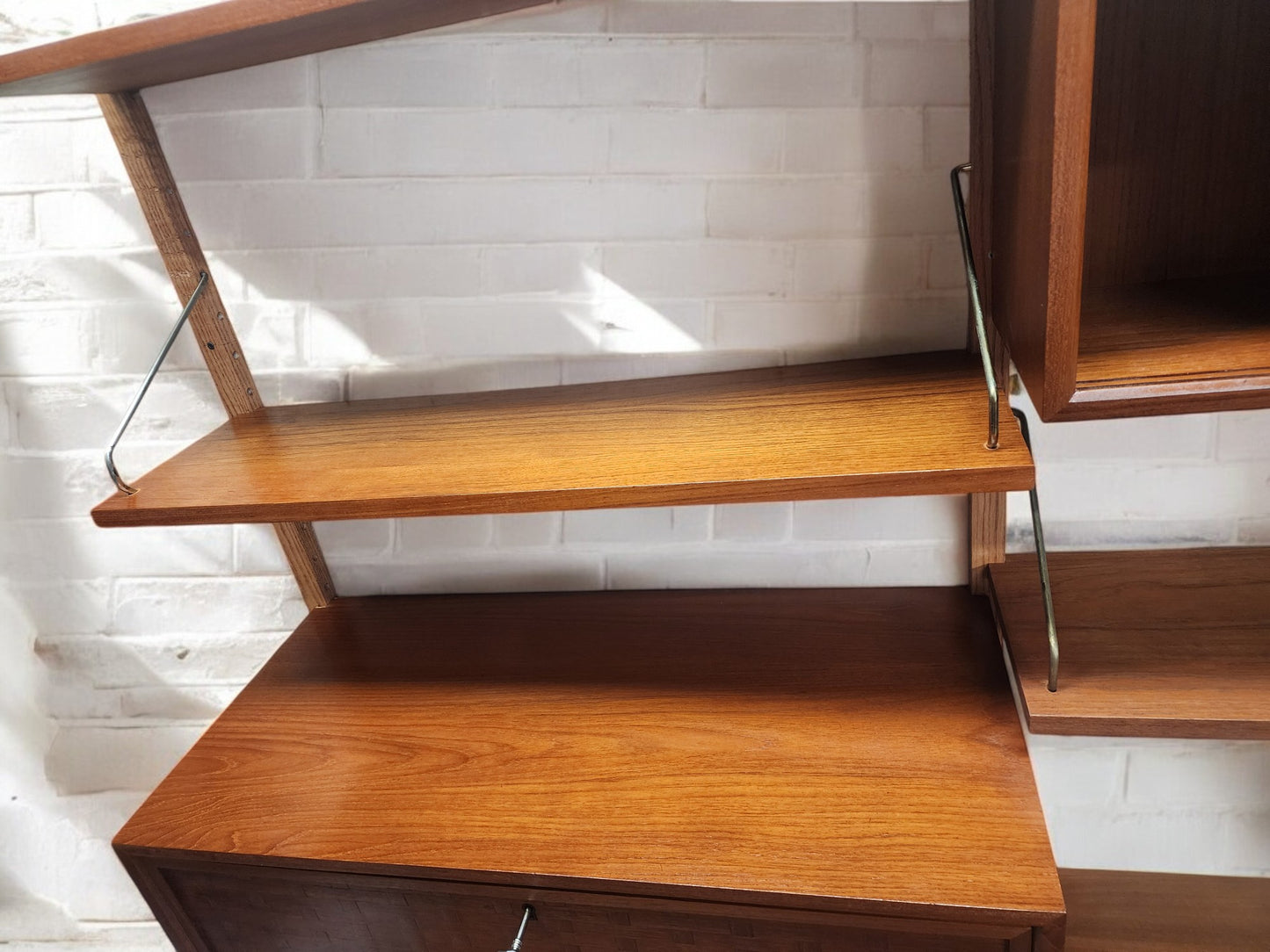 REFINISHED Danish MCM Teak Modular Wall Unit CADO by Poul Cadovius 3 sections