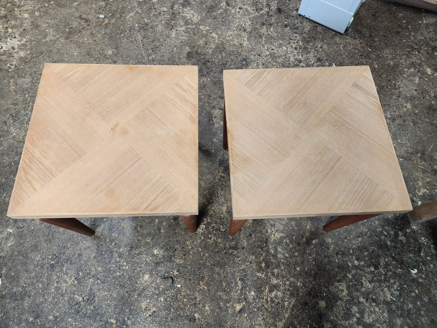 2 REFINISHED Mid Century Modern Teak End Tables or Stools