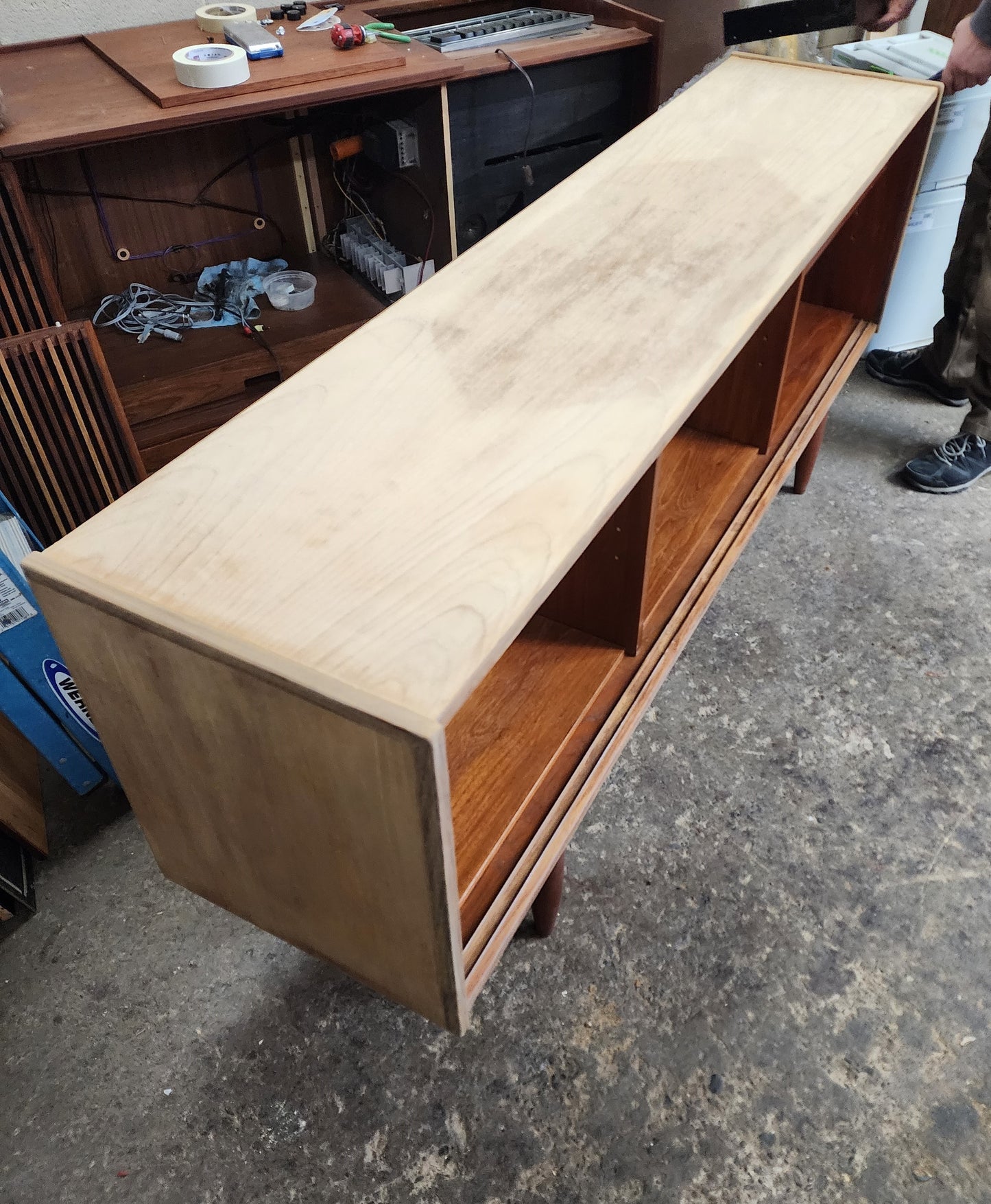 REFINISHED Danish Mid Century Modern Teak Sideboard by Dyrlund 71.25" Narrow