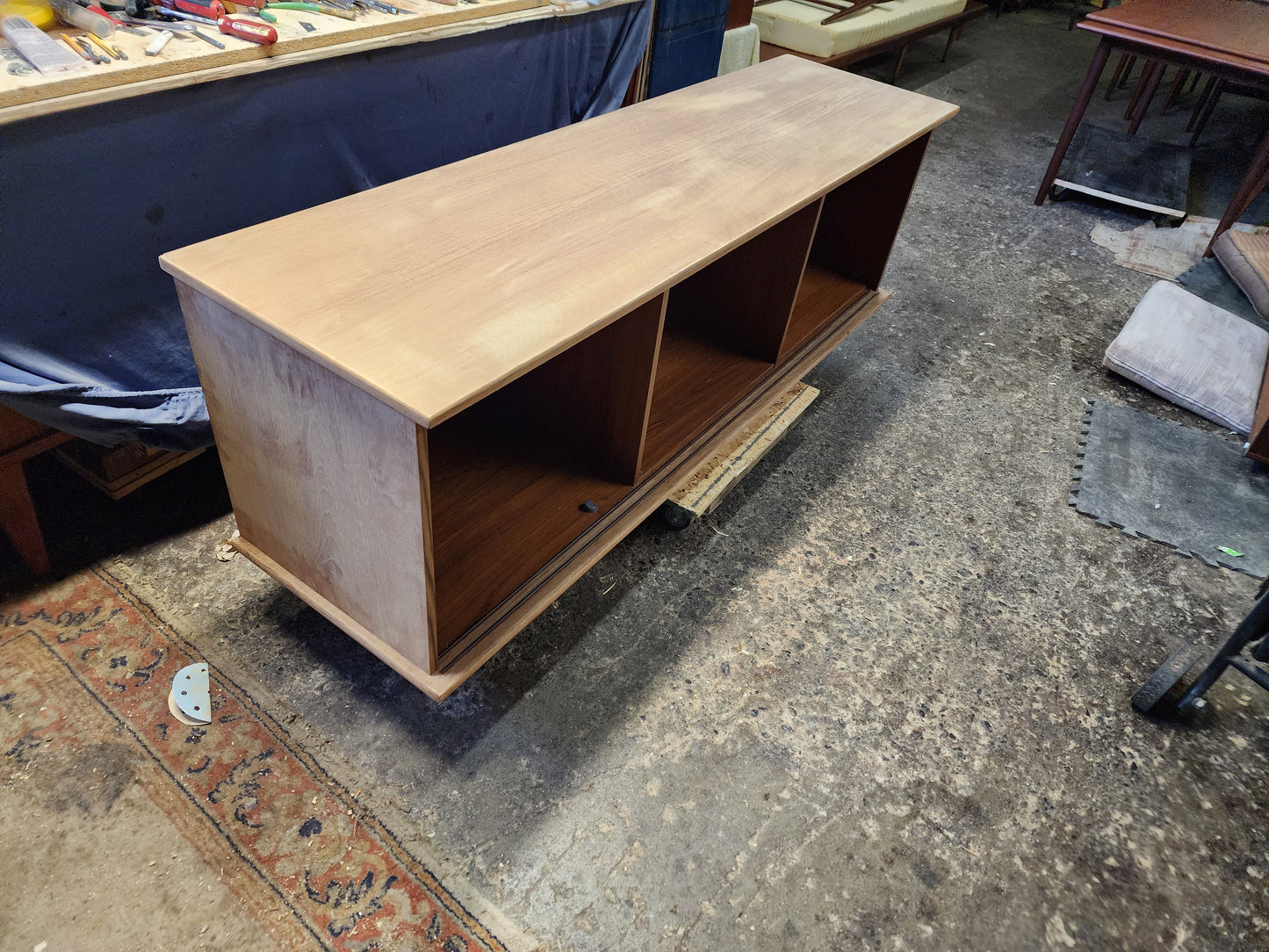 REFINISHED Swedish Mid Century Modern Teak Buffet Sideboard 71"