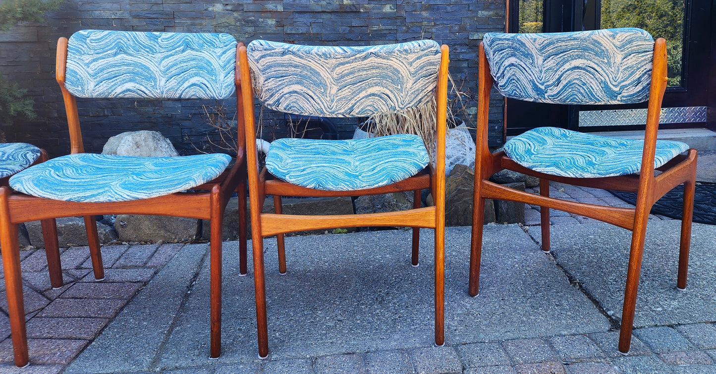 6 RESTORED REUPHOLSTERED Danish MCM teak chairs by Erik Buch #49