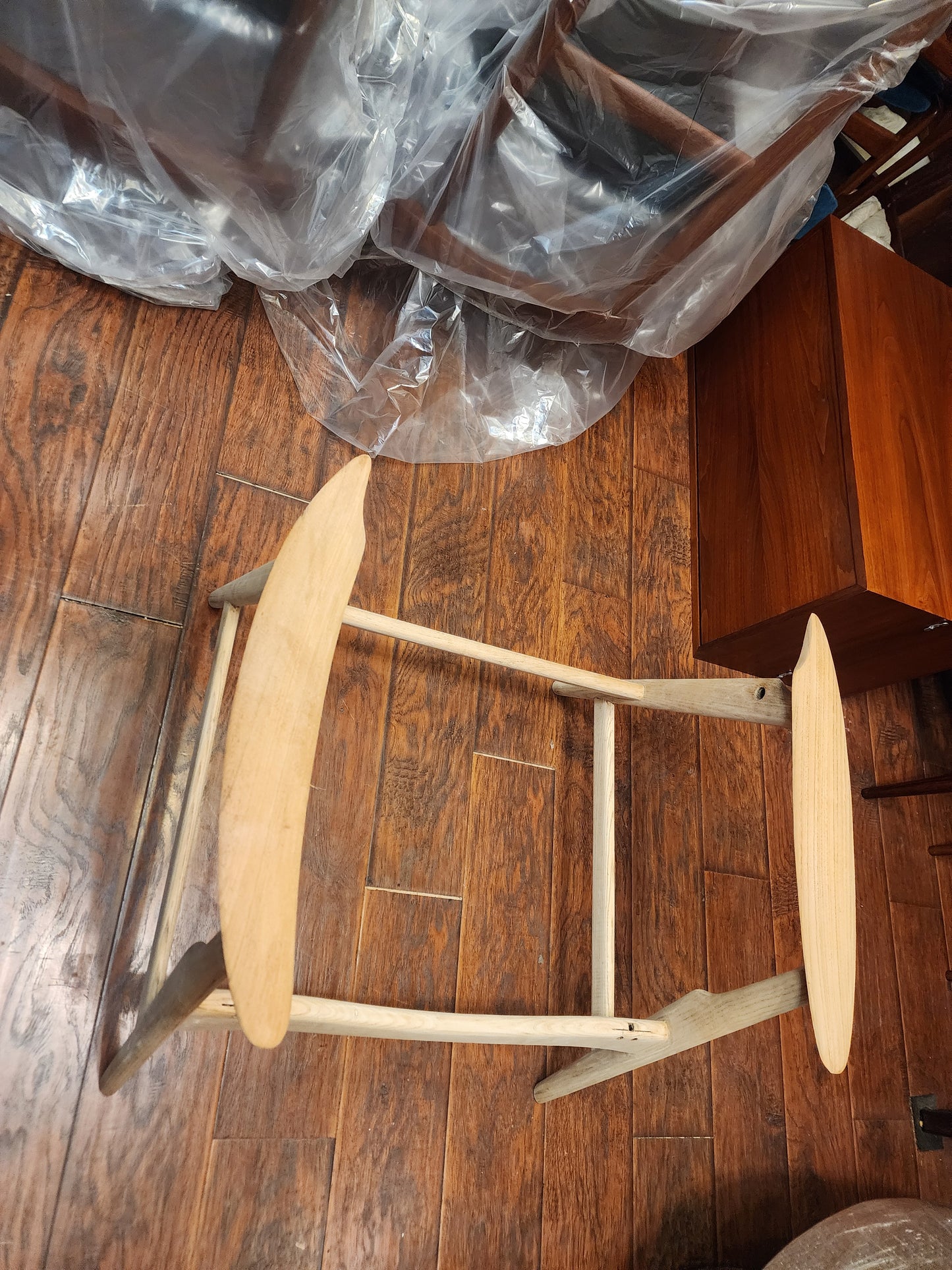REFINISHED & REUPHOLSTERED in grey Danish MCM Teak Recliner by Arne Vodder