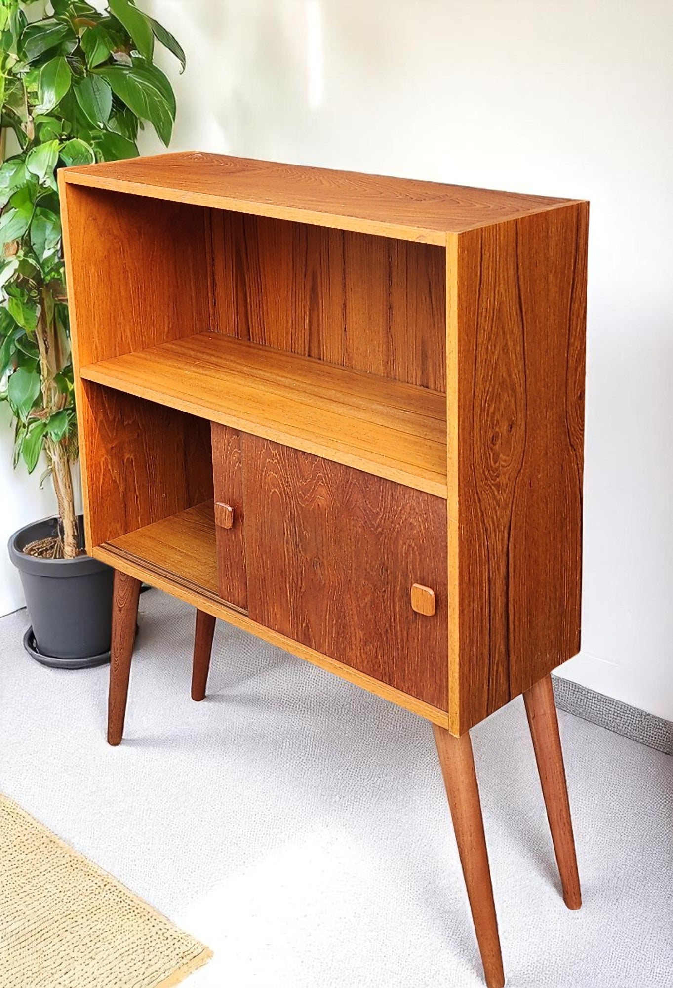 On Hold***RESTORED Mid Century Modern Teak Bookcase Display 31 5/8"
