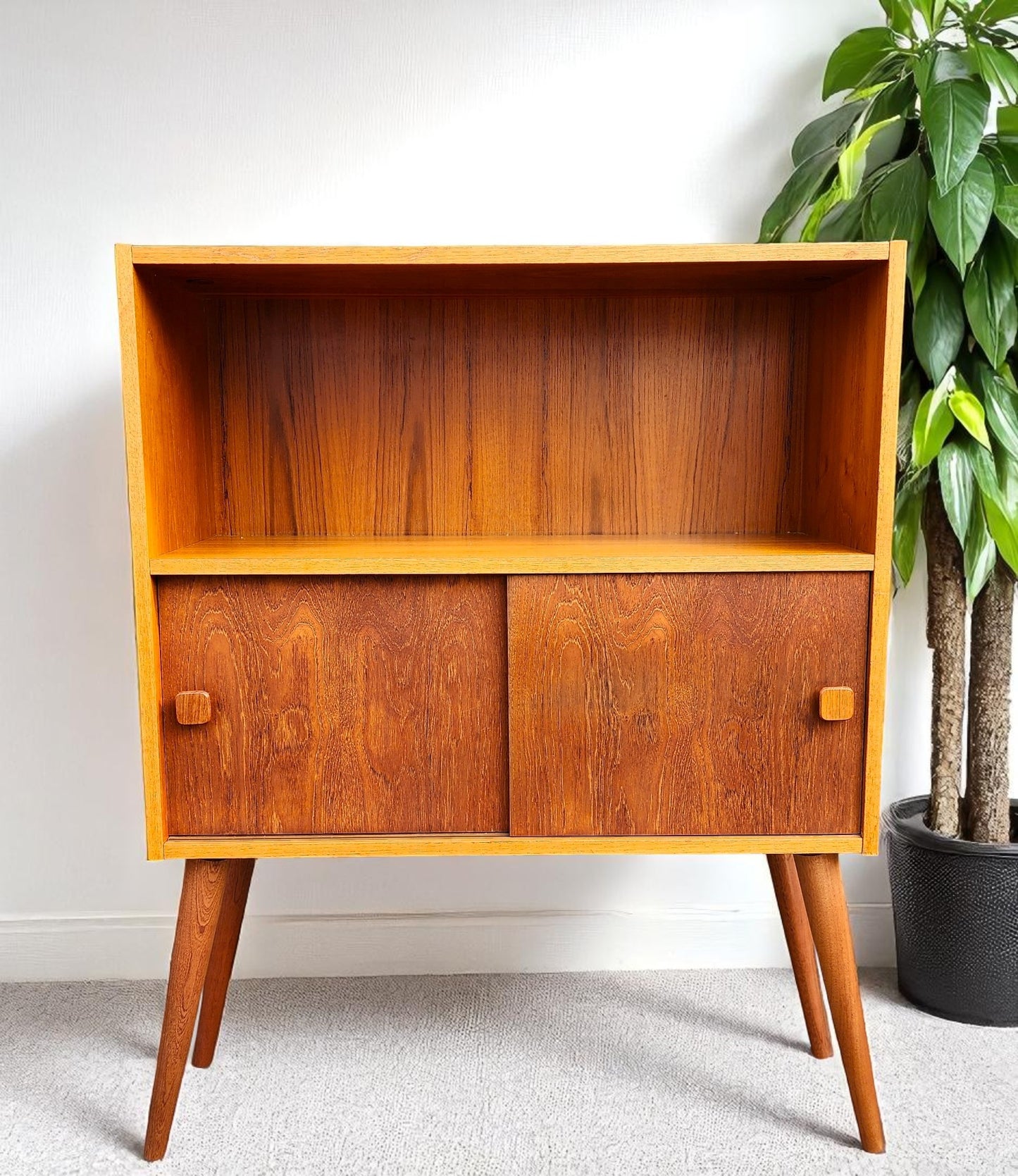On Hold***RESTORED Mid Century Modern Teak Bookcase Display 31 5/8"