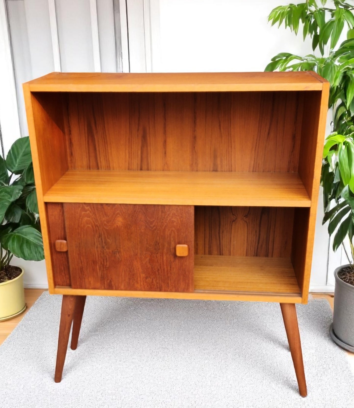On Hold***RESTORED Mid Century Modern Teak Bookcase Display 31 5/8"