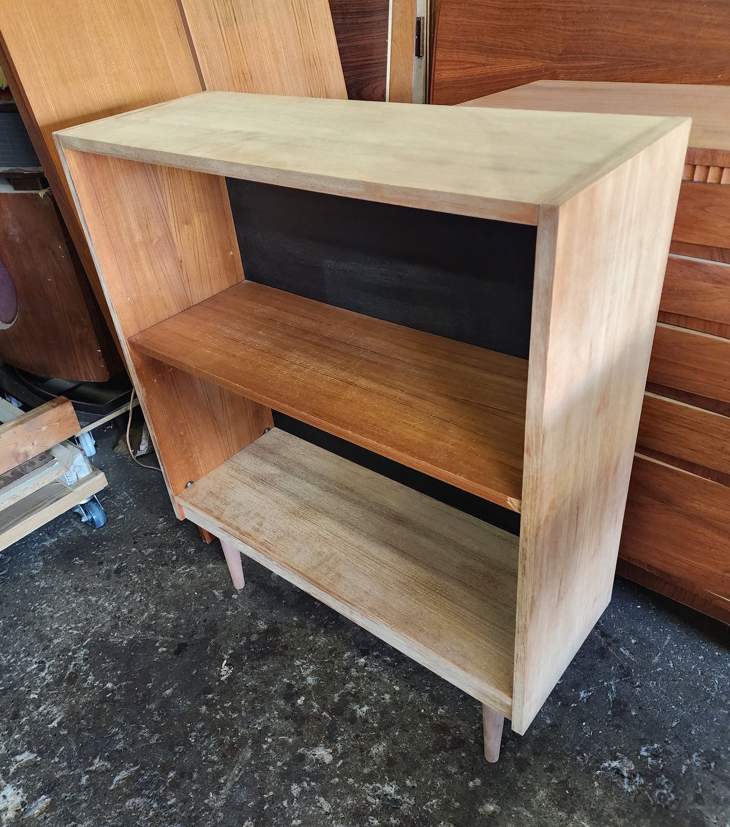 2 REFINISHED Danish Mid Century Modern Teak Bookcases 31.5"