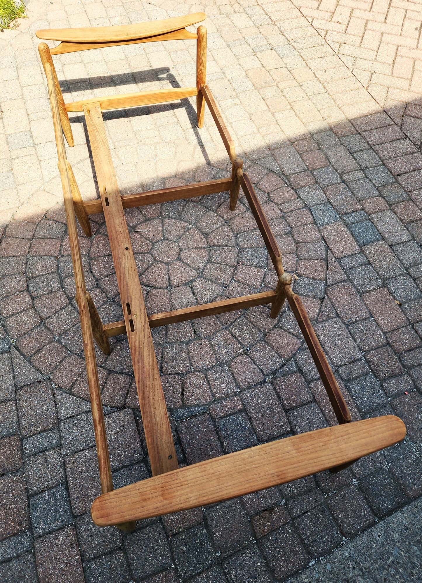 REFINISHED Danish Mid Century Modern Teak & Cane Sofa