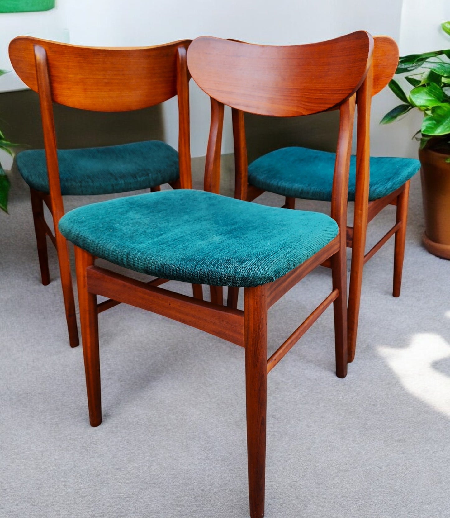 6 RESTORED Danish Mid Century Modern Teak Chairs