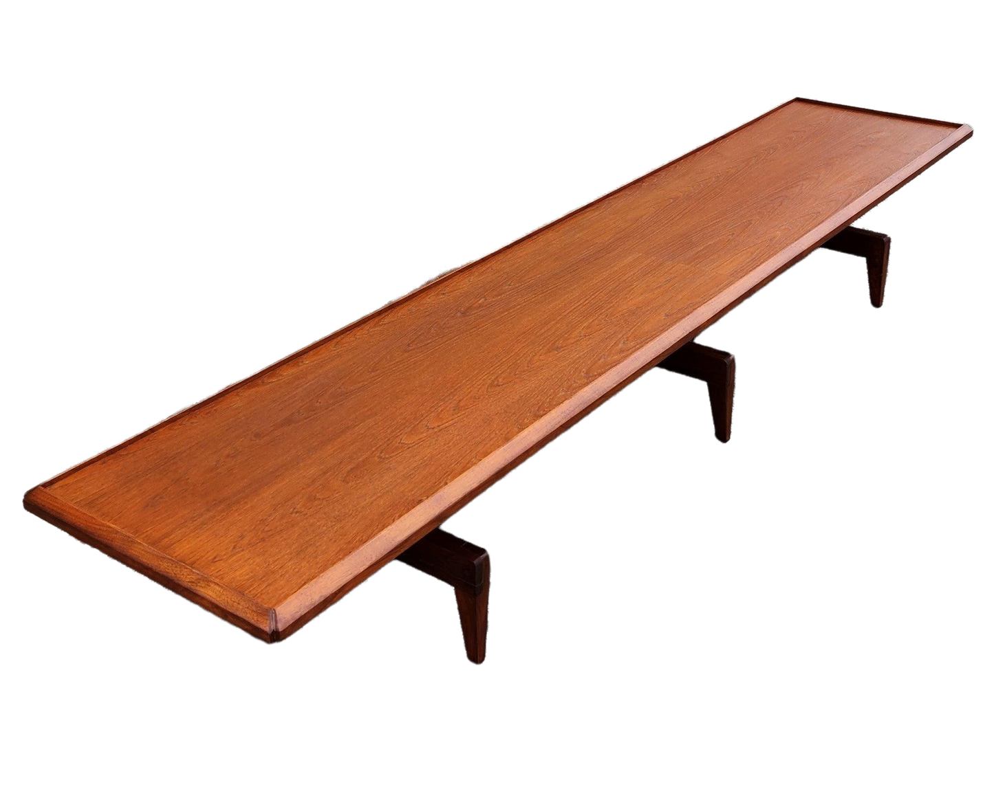 REFINISHED Mid Century Modern Teak Cocktail /Coffee Table or Bench 98" Long & Low