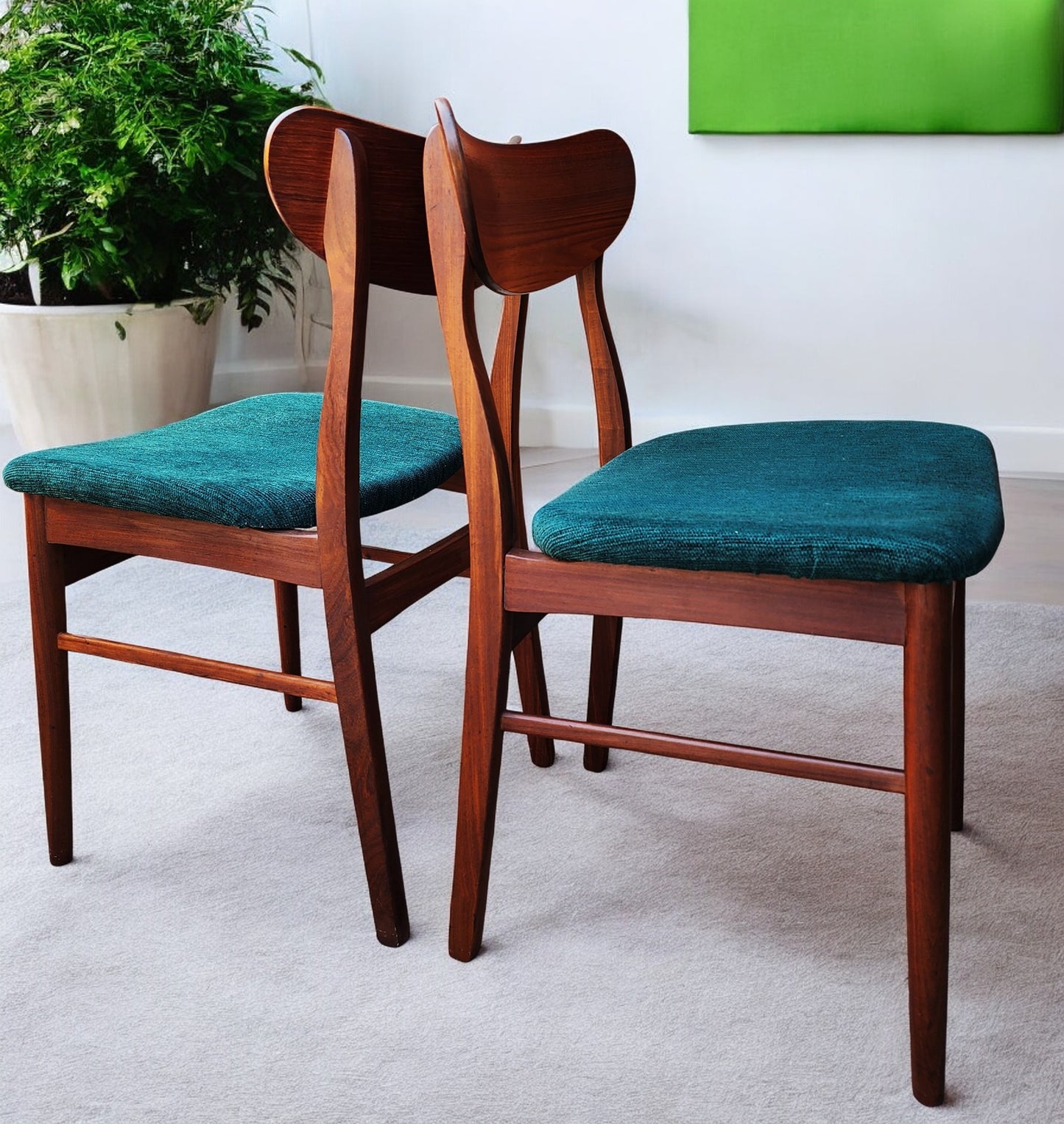 6 RESTORED Danish Mid Century Modern Teak Chairs