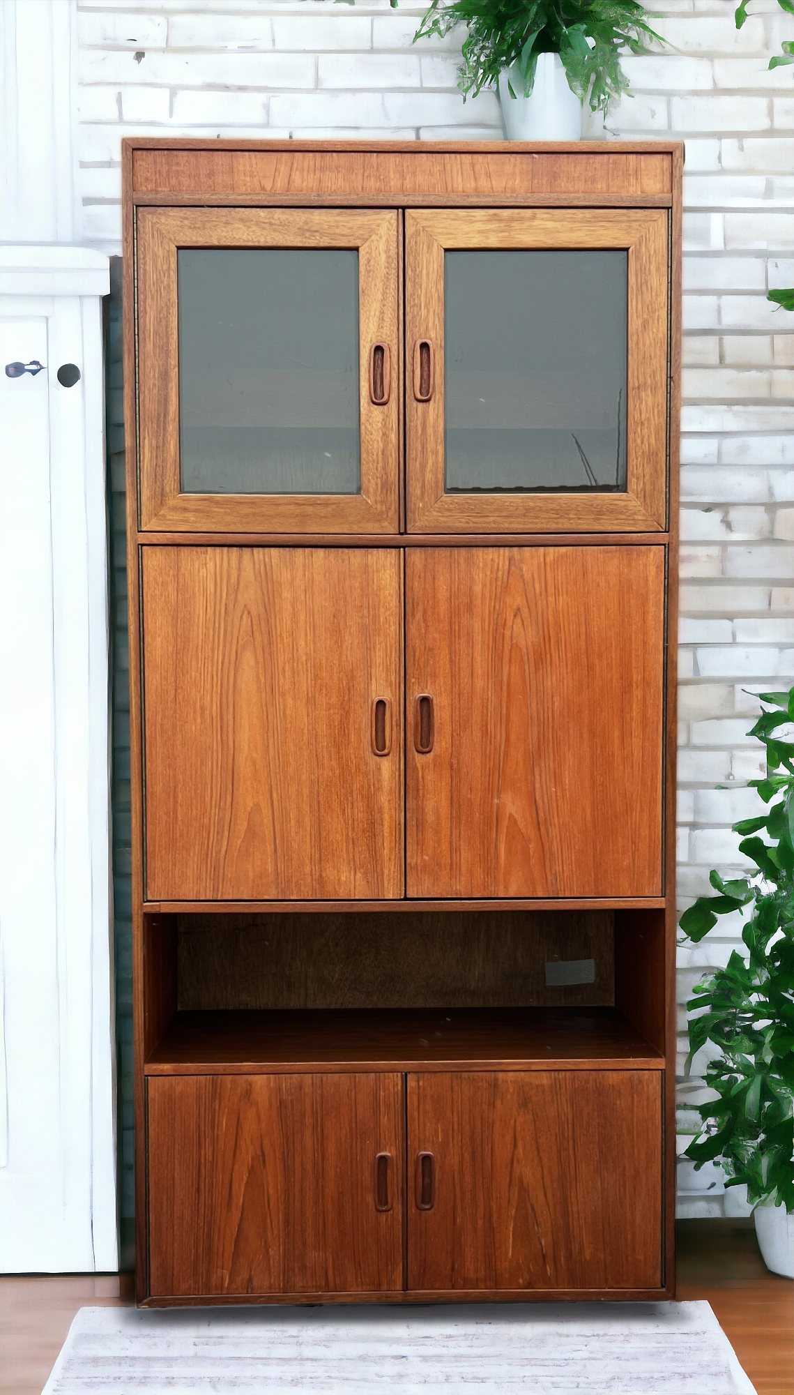 RESTORED Mid Century Modern Teak Tall Cabinet by G Plan with Lighting
