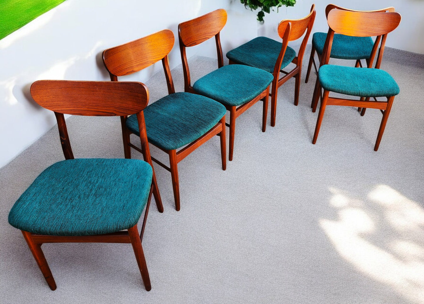 6 RESTORED Danish Mid Century Modern Teak Chairs