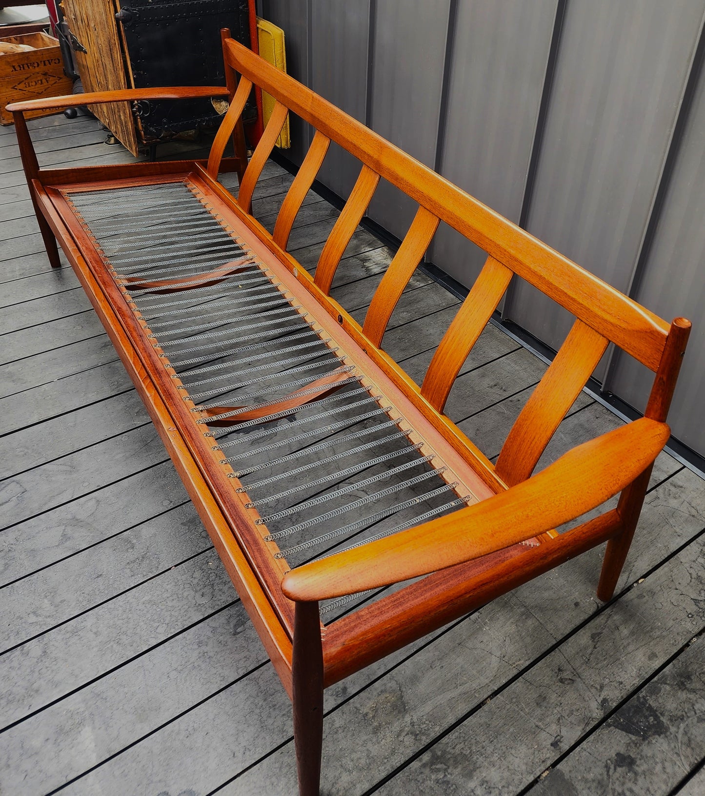 REFINISHED REUPHOLSTERED Danish MCM Teak Sofa by Grete Jalk for France & Son