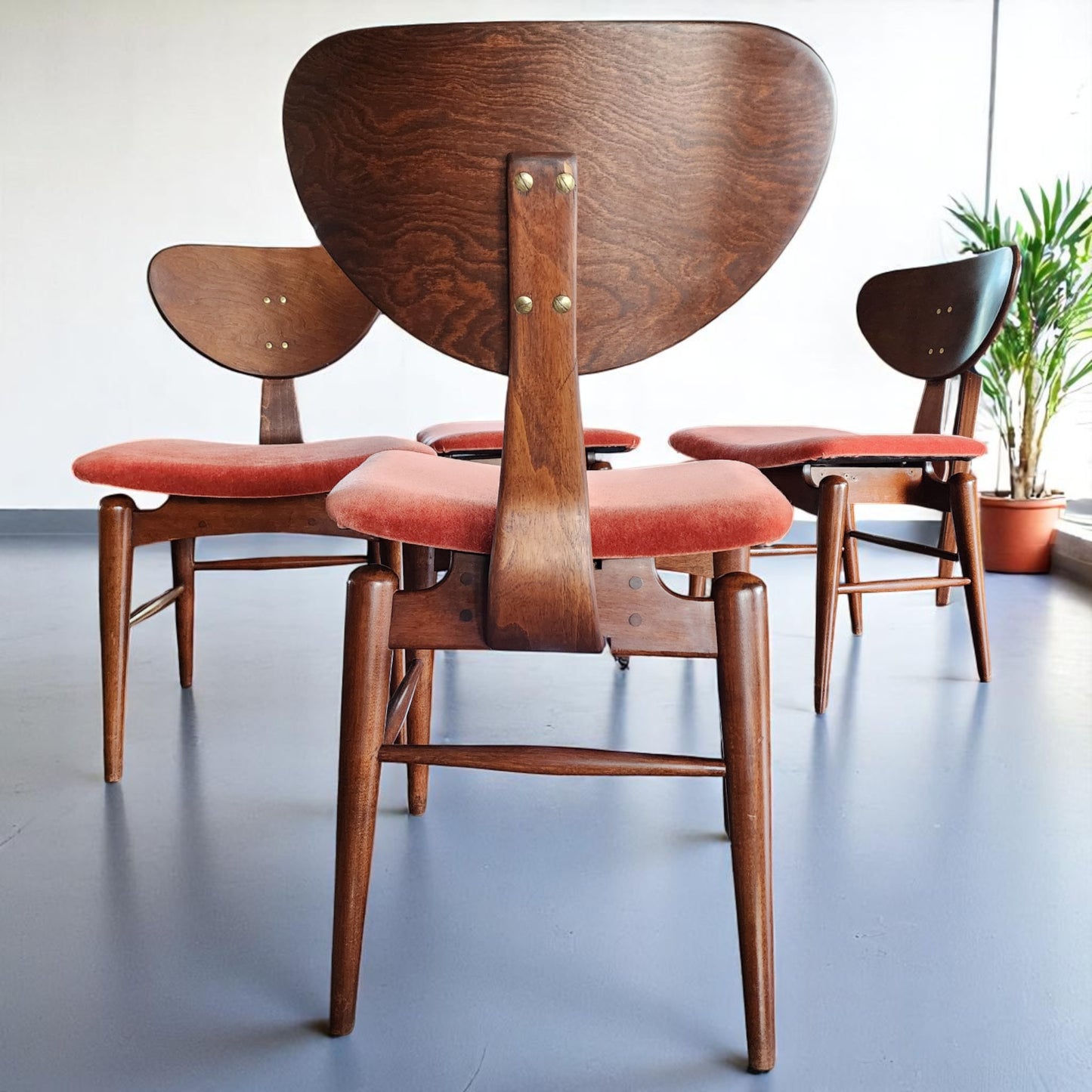 REFINISHED MCM Russell Spanner Dining Table & 6 REUPHOLSTERED Chairs