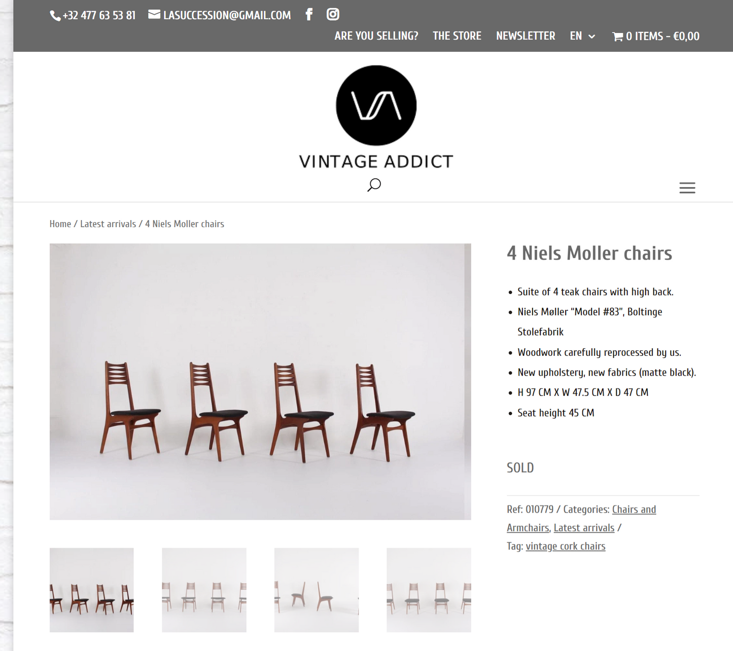 6 RESTORED Danish Mid Century Modern Teak Chairs (2 arm, 4 side) # 83 by Boltinge