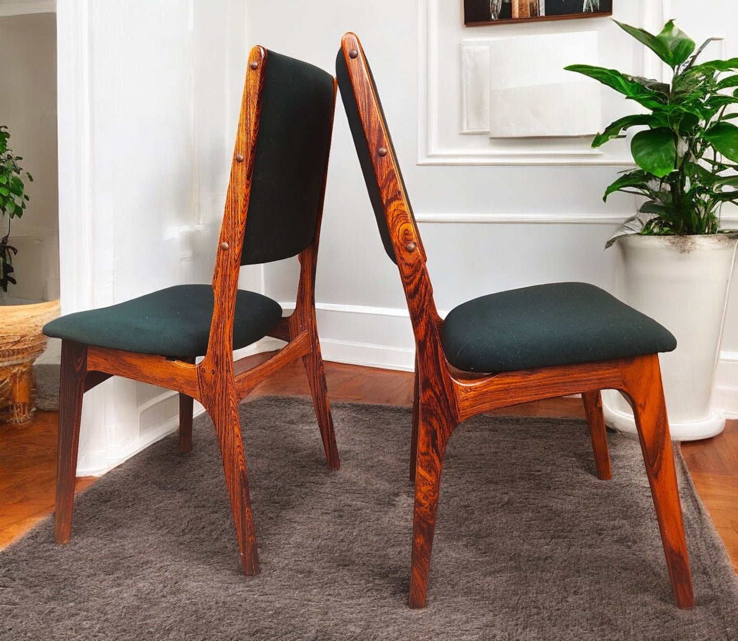 Choose Fabric! 6 RESTORED Danish Mid Century Modern Brazilian Rosewood Chairs