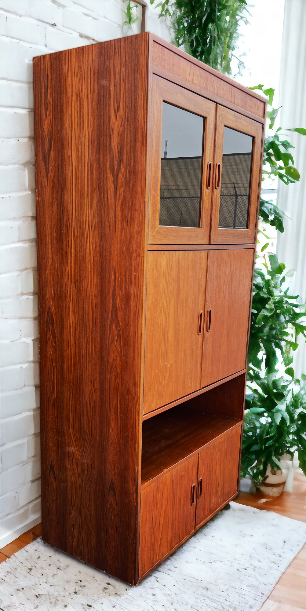 RESTORED Mid Century Modern Teak Tall Cabinet by G Plan with Lighting