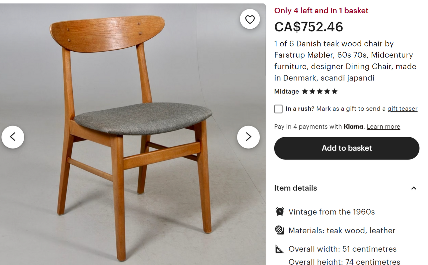 5 RESTORED Danish Mid Century Modern Teak & Beech Chairs REUPHOLSTERED