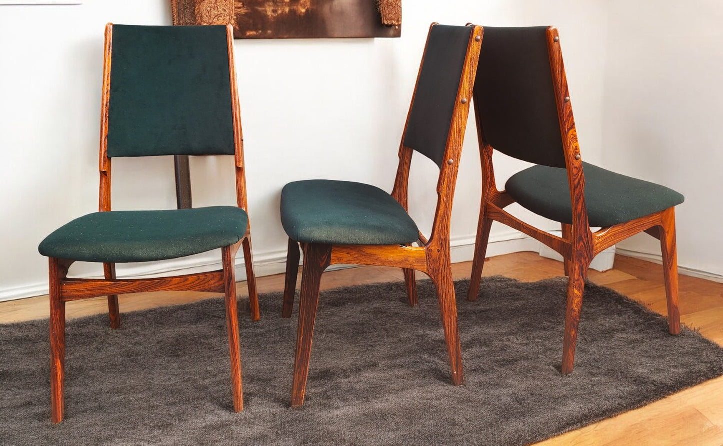 Choose Fabric! 6 RESTORED Danish Mid Century Modern Brazilian Rosewood Chairs